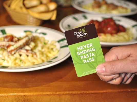 Olive Garden to Sell Never Ending Pasta Passes